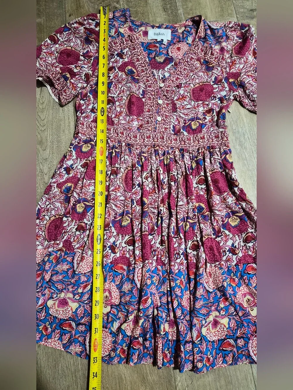 Ba&Sh Valia Floral Bohemian V-Neck Mini Dress Size Small - Picture 10 of 11